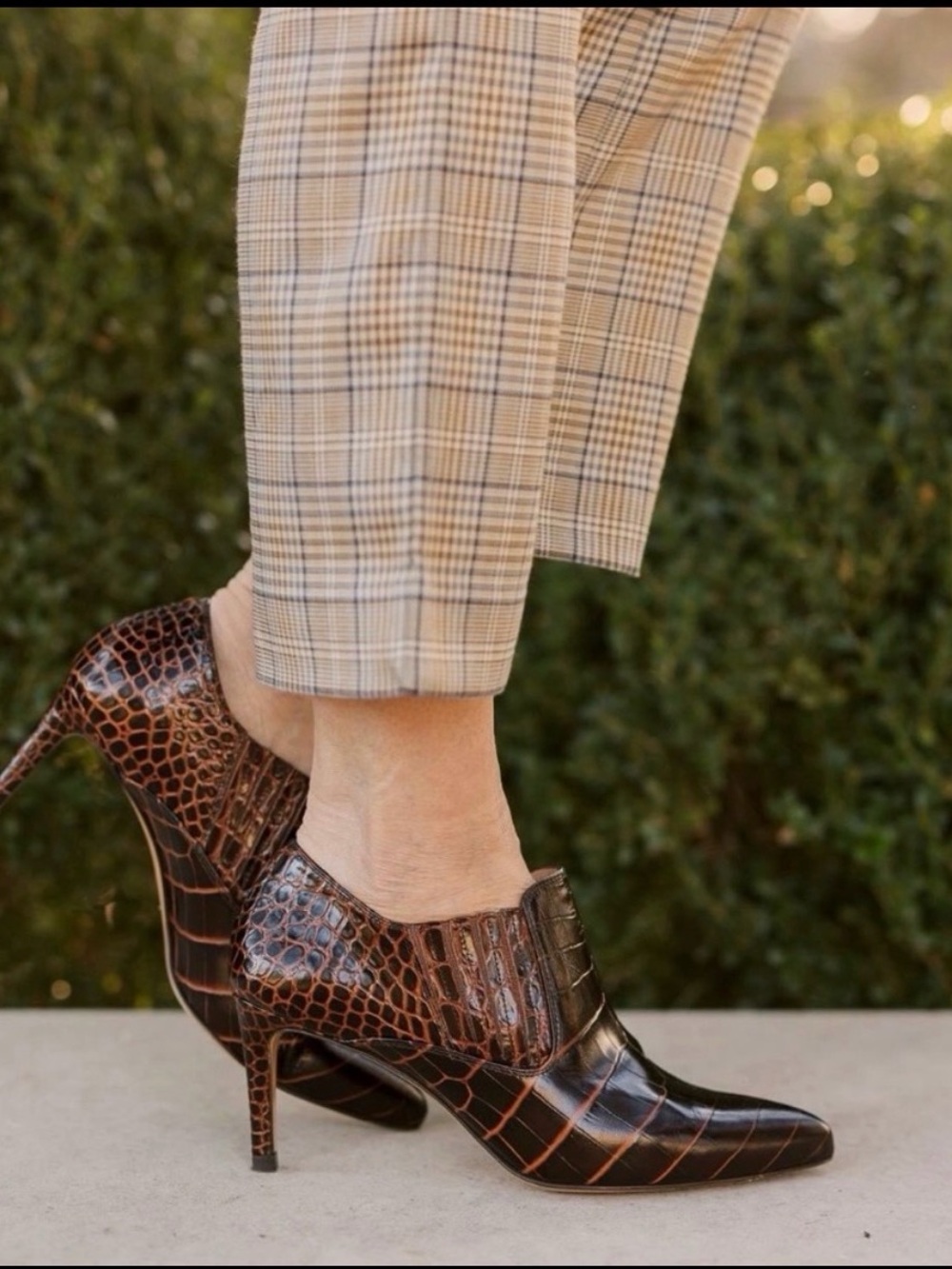 Inez Marisol 70 in Cocoa Croco Emboss 8.5 W